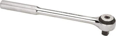 Proto - 1/2" Drive Round Head Standard Ratchet - Chrome Finish, 9-3/8" OAL, 72 Gear Teeth, Standard Knurled Handle, Standard Head - Exact Tool & Supply