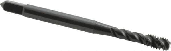OSG - #8-32 UNC 3 Flute 3B Bottoming Spiral Flute Tap - Vanadium High Speed Steel, Oxide Finish, 2-1/8" OAL, Right Hand Flute, Right Hand Thread, H2 - Exact Tool & Supply