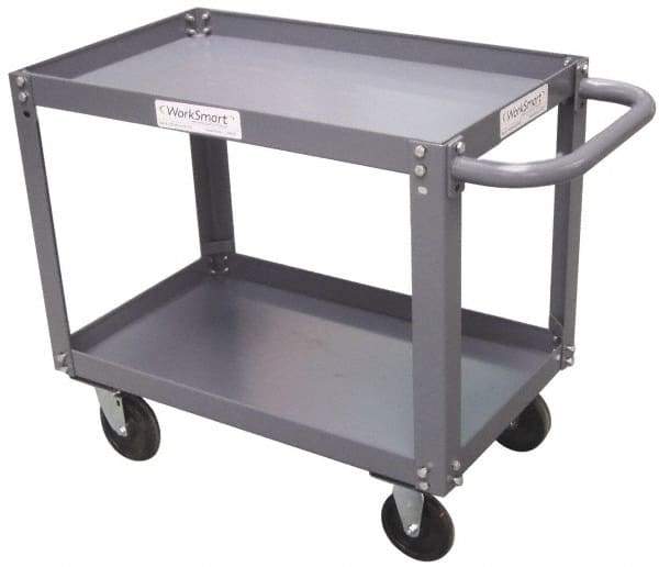 Value Collection - 1,200 Lb Capacity, 18" Wide x 30" Long x 27" High Service Cart - 2 Shelf, Steel - Exact Tool & Supply
