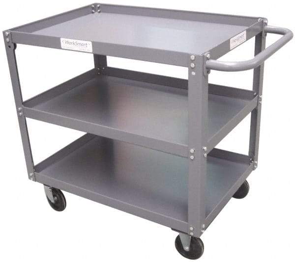 Value Collection - 1,200 Lb Capacity, 24" Wide x 36" Long x 34-5/8" High Service Cart - 3 Shelf, Steel - Exact Tool & Supply