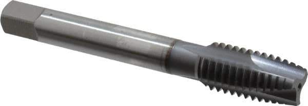OSG - 1/2-13 UNC, 3 Flute, TiCN Finish, Vanadium High Speed Steel Spiral Point Tap - Plug Chamfer, Right Hand Thread, 3-3/8" OAL, 1-21/32" Thread Length, 0.367" Shank Diam, 2B Class of Fit - Exact Tool & Supply
