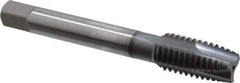 OSG - 1/2-13 UNC, 3 Flute, TiCN Finish, Vanadium High Speed Steel Spiral Point Tap - Plug Chamfer, Right Hand Thread, 3-3/8" OAL, 1-21/32" Thread Length, 0.367" Shank Diam, 2B Class of Fit - Exact Tool & Supply