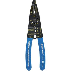 Imperial - 10 to 22 AWG Capacity Wire Stripper/Cutter/Crimper - 7-1/2" OAL, Hardened Steel with Cushion Grip Handle - Exact Tool & Supply