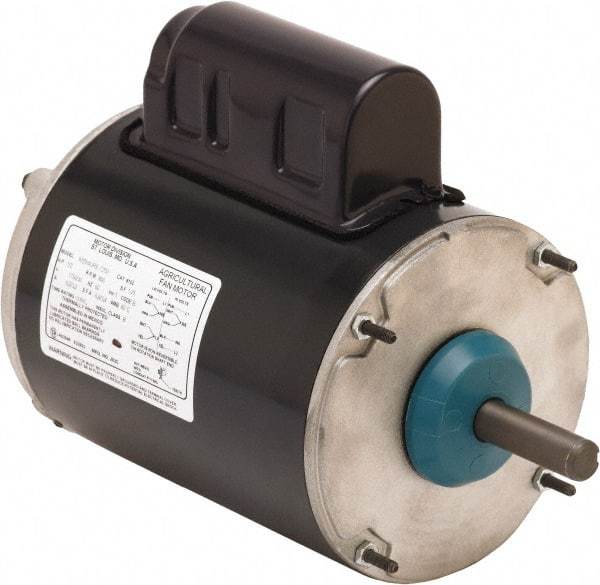 US Motors - 1/3 hp, TEAO Enclosure, Auto Thermal Protection, 1,700 RPM, 115/230 Volt, 60 Hz, Industrial Electric AC/DC Motor - Size 48 Frame, Resilient Mount, 1 Speed, Ball Bearings, 3.8/1.9 Full Load Amps, B Class Insulation, CW Drive End Rev - Exact Tool & Supply