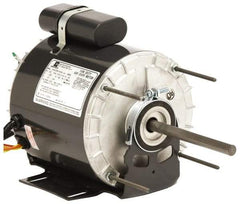US Motors - 1/6 hp, TENV Enclosure, Auto Thermal Protection, 1,075 RPM, 115 Volt, 60 Hz, Industrial Electric AC/DC Motor - Size 48 Frame, Hub/Stud Mount, 2 Speed, Ball Bearings, B Class Insulation, Reversible - Exact Tool & Supply