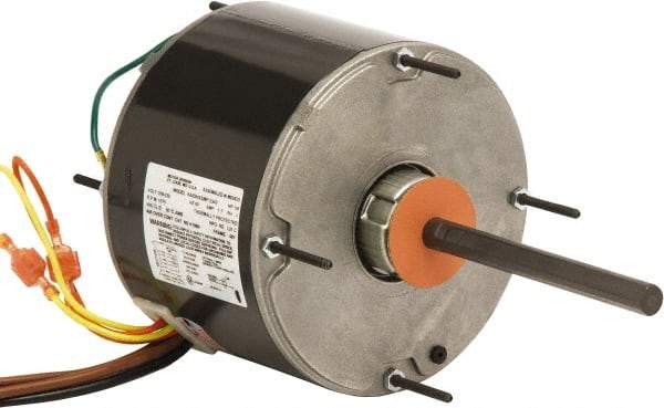 US Motors - 1/2 hp, TEAO Enclosure, Auto Thermal Protection, 1,075 RPM, 208-230 Volt, 60 Hz, Industrial Electric AC/DC Motor - Size 48 Frame, Hub Mount, 1 Speed, Ball Bearings, 5.1-5.8 Full Load Amps, B Class Insulation, CCW Lead End - Exact Tool & Supply