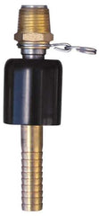 SuperKlean - 1/2 NPT x 1/2" Hose Barb, Ball Type Swivel Hose Adapter - Brass & Stainless Steel - Exact Tool & Supply
