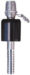 SuperKlean - NPT x 1/2" Hose Barb, Ball Type Swivel Hose Adapter - Stainless Steel - Exact Tool & Supply