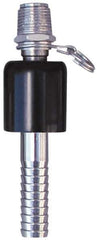 SuperKlean - NPT x 5/8" Hose Barb, Ball Type Swivel Hose Adapter - Stainless Steel - Exact Tool & Supply