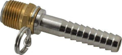 SuperKlean - 1/2 NPT x 1/2" Hose Barb, Swivel Hose Adapter - Brass & Stainless Steel - Exact Tool & Supply