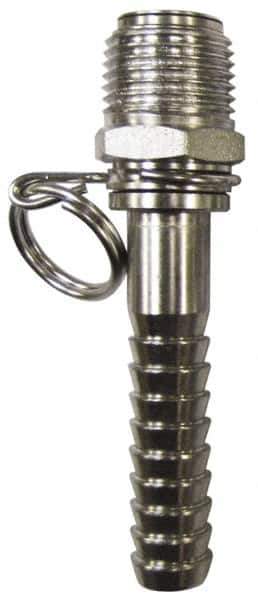 SuperKlean - NPT x 1/2" Hose Barb, Swivel Hose Adapter - Stainless Steel - Exact Tool & Supply