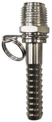 SuperKlean - NPT x 1/2" Hose Barb, Swivel Hose Adapter - Stainless Steel - Exact Tool & Supply