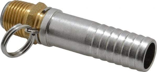 SuperKlean - 1/2 NPT x 3/4" Hose Barb, Swivel Hose Adapter - Brass & Stainless Steel - Exact Tool & Supply