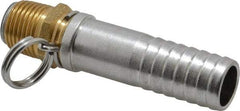 SuperKlean - 1/2 NPT x 3/4" Hose Barb, Swivel Hose Adapter - Brass & Stainless Steel - Exact Tool & Supply