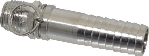SuperKlean - NPT x 3/4" Hose Barb, Swivel Hose Adapter - Stainless Steel - Exact Tool & Supply