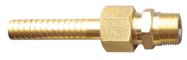 SuperKlean - NPT x 5/8" Hose Barb, 3 Piece Mixer Adapter - Brass - Exact Tool & Supply