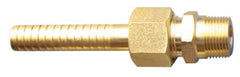 SuperKlean - NPT x 5/8" Hose Barb, 3 Piece Mixer Adapter - Brass - Exact Tool & Supply