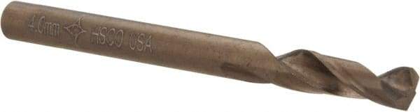 Cleveland - 0.1575" 135° Spiral Flute Cobalt Screw Machine Drill Bit - Oxide/Gold Finish, Right Hand Cut, 0.866" Flute Length, 2.165" OAL, Split Point, Straight Shank - Exact Tool & Supply