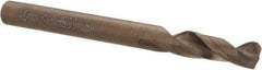 Cleveland - 0.1575" 135° Spiral Flute Cobalt Screw Machine Drill Bit - Oxide/Gold Finish, Right Hand Cut, 0.866" Flute Length, 2.165" OAL, Split Point, Straight Shank - Exact Tool & Supply