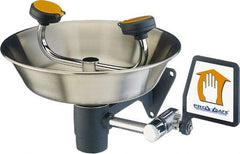 PRO-SAFE - Wall Mount, Stainless Steel Bowl, Eye & Face Wash Station - 1/2" Inlet, 30 psi Flow, 3 GPM Flow Rate - Exact Tool & Supply