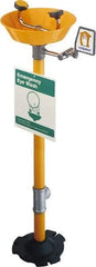 PRO-SAFE - Pedestal Mount, Plastic Bowl, Eye & Face Wash Station - 1/2" Inlet, 30 psi Flow, 3 GPM Flow Rate - Exact Tool & Supply