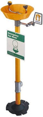 PRO-SAFE - Pedestal Mount, Plastic Bowl, Eyewash Station - 1/2" Inlet, 30 psi Flow, 0.4 GPM Flow Rate - Exact Tool & Supply