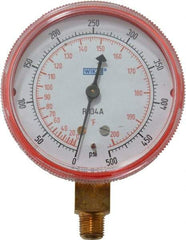 Wika - 2-1/2" Dial, 1/8 Thread, 0-500 Scale Range, Pressure Gauge - Lower Connection Mount, Accurate to 1-2-5% of Scale - Exact Tool & Supply