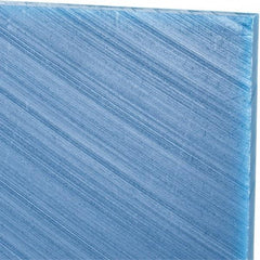 Made in USA - 1/4" Thick x 48" Wide x 5' Long, Polyethylene (UHMW) Sheet - Blue, Glass-Filled Grade - Exact Tool & Supply