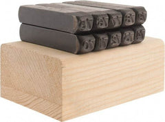 Made in USA - 10 Piece, 1/4" Character Steel Stamp Set - Double Digit Figures, Double Digits - Exact Tool & Supply