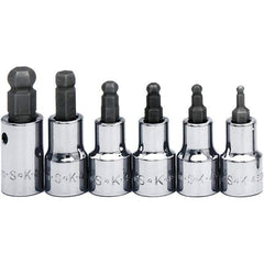 SK - 6 Piece 3/8" Drive Inch Ball Hex Bit Socket Set - 5/32 to 3/8" Hex - Exact Tool & Supply