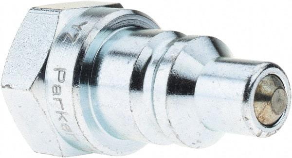 Parker - 3/8 NPSF Steel Hydraulic Hose Female Pipe Thread Nipple - 10,000 psi, 6 GPM - Exact Tool & Supply