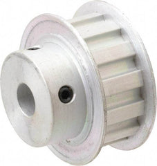 Power Drive - 13 Tooth, 3/8" Inside x 1.522" Outside Diam, Hub & Flange Timing Belt Pulley - 1/2" Belt Width, 1.552" Pitch Diam, 0.719" Face Width, Aluminum - Exact Tool & Supply