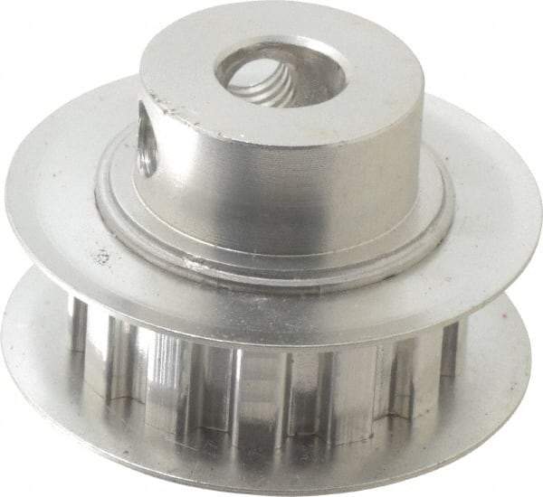 Power Drive - 13 Tooth, 1/4" Inside x 0.808" Outside Diam, Hub & Flange Timing Belt Pulley - 1/4" Belt Width, 0.828" Pitch Diam, 0.438" Face Width, Aluminum - Exact Tool & Supply