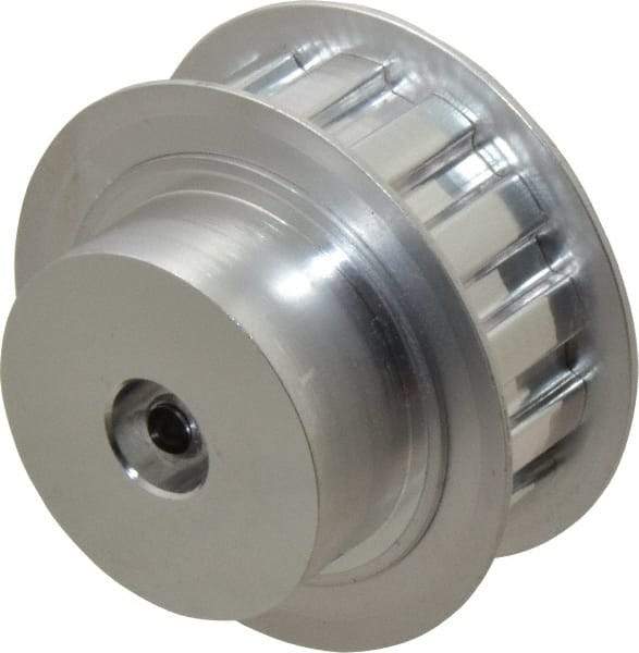 Power Drive - 14 Tooth, 3/8" Inside x 1.641" Outside Diam, Hub & Flange Timing Belt Pulley - 1/2" Belt Width, 1.671" Pitch Diam, 0.719" Face Width, Aluminum - Exact Tool & Supply