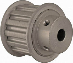 Power Drive - 14 Tooth, 3/8" Inside x 1.641" Outside Diam, Hub & Flange Timing Belt Pulley - 1" Belt Width, 1.671" Pitch Diam, 1-1/4" Face Width, Aluminum - Exact Tool & Supply