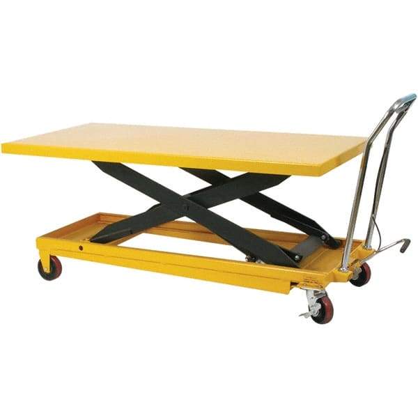Wesco Industrial Products - 1,100 Lb Capacity Long Deck Hydraulic Scissor Lift Table - 11-1/4" to 36" Lift Height, 63" Platform Length x 32" Platform Width - Exact Tool & Supply