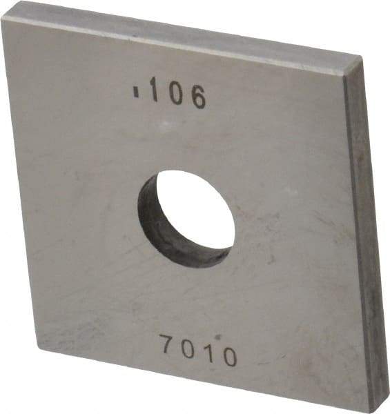 Value Collection - 0.106" Square Steel Gage Block - Accuracy Grade 0, Includes NIST Traceability Certification - Exact Tool & Supply