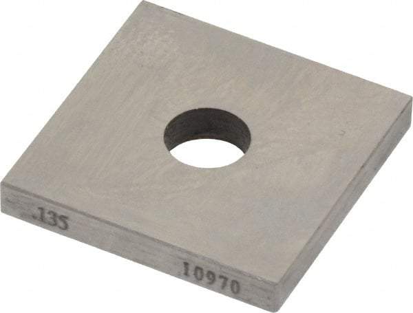 Value Collection - 0.135" Square Steel Gage Block - Accuracy Grade 0, Includes NIST Traceability Certification - Exact Tool & Supply