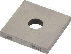 Value Collection - 0.135" Square Steel Gage Block - Accuracy Grade 0, Includes NIST Traceability Certification - Exact Tool & Supply