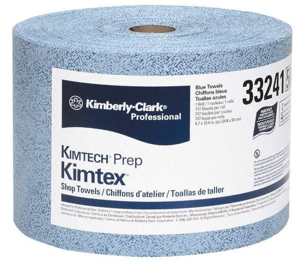Kimtech - Dry Clean Room/Lab/Critical Task Wipes - Jumbo Roll, 13-3/8" x 9-5/8" Sheet Size, Blue - Exact Tool & Supply