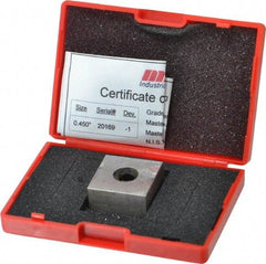 Value Collection - 0.45" Square Steel Gage Block - Accuracy Grade 0, Includes NIST Traceability Certification - Exact Tool & Supply