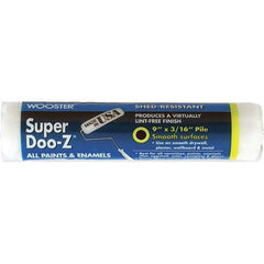 Wooster Brush - 3/16" Nap, 9" Wide Paint Roller Cover - Smooth Texture, Woven - Exact Tool & Supply