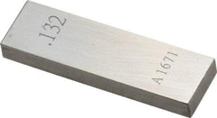 Value Collection - 0.132" Rectangular Steel Gage Block - Accuracy Grade 0, Includes NIST Traceability Certification - Exact Tool & Supply
