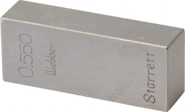 Value Collection - 0.55" Rectangular Steel Gage Block - Accuracy Grade 0, Includes NIST Traceability Certification - Exact Tool & Supply
