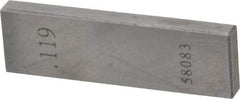 Value Collection - 0.119" Rectangular Steel Gage Block - Accuracy Grade AS-1, Includes NIST Traceability Certification - Exact Tool & Supply