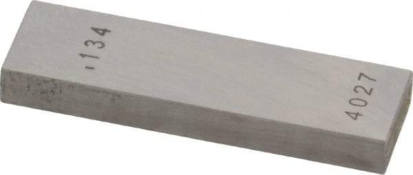 Value Collection - 0.134" Rectangular Steel Gage Block - Accuracy Grade AS-1, Includes NIST Traceability Certification - Exact Tool & Supply