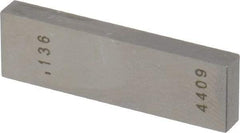 Value Collection - 0.136" Rectangular Steel Gage Block - Accuracy Grade AS-1, Includes NIST Traceability Certification - Exact Tool & Supply