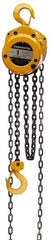 Harrington Hoist - 1,000 Lb Lifting Capacity, 15' Lift Height, Hand Hoist - Made from Chain, 19' Overhaul to Lift 1', 1 Chain - Exact Tool & Supply