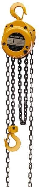 Harrington Hoist - 2,000 Lb Lifting Capacity, 10' Lift Height, Hand Hoist - Made from Chain, 31' Overhaul to Lift 1', 1 Chain - Exact Tool & Supply