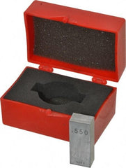 Value Collection - 0.55" Rectangular Steel Gage Block - Accuracy Grade AS-1, Includes NIST Traceability Certification - Exact Tool & Supply